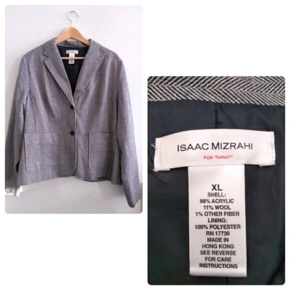Isaac Mizrahi for Target Grey Wool Blend Blazer Size XL - Picture 2 of 2